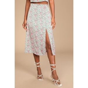 Floral print midi skirt